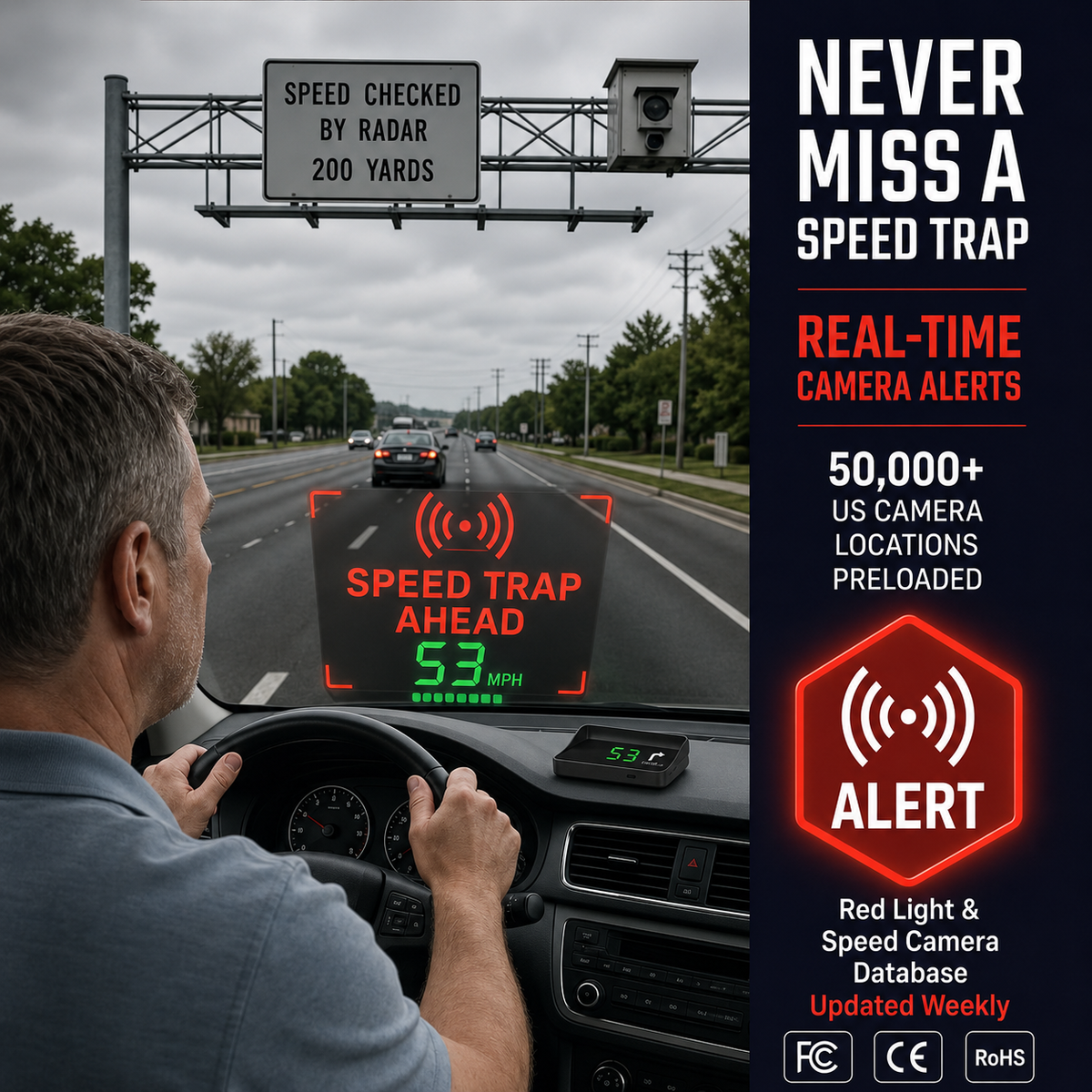 💡 No complicated wiring! Plug and play GPS HUD speedometer for any car.