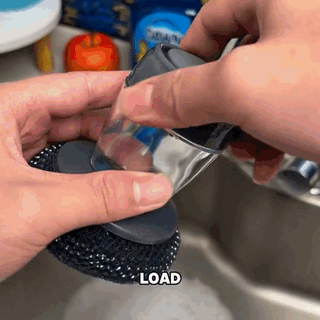🏆Flash Sale⚡ 50K+ SOLD! 🧽 Comfort Grip Soap Dispensing Kitchen Scrub