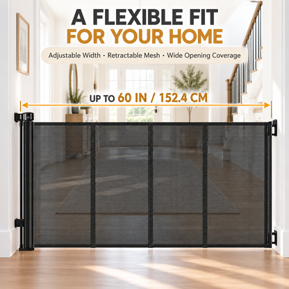 🏡🛡️ SafeNest – 42" Extra Tall Retractable Baby & Pet Gate, Extends Up to 60" Wide