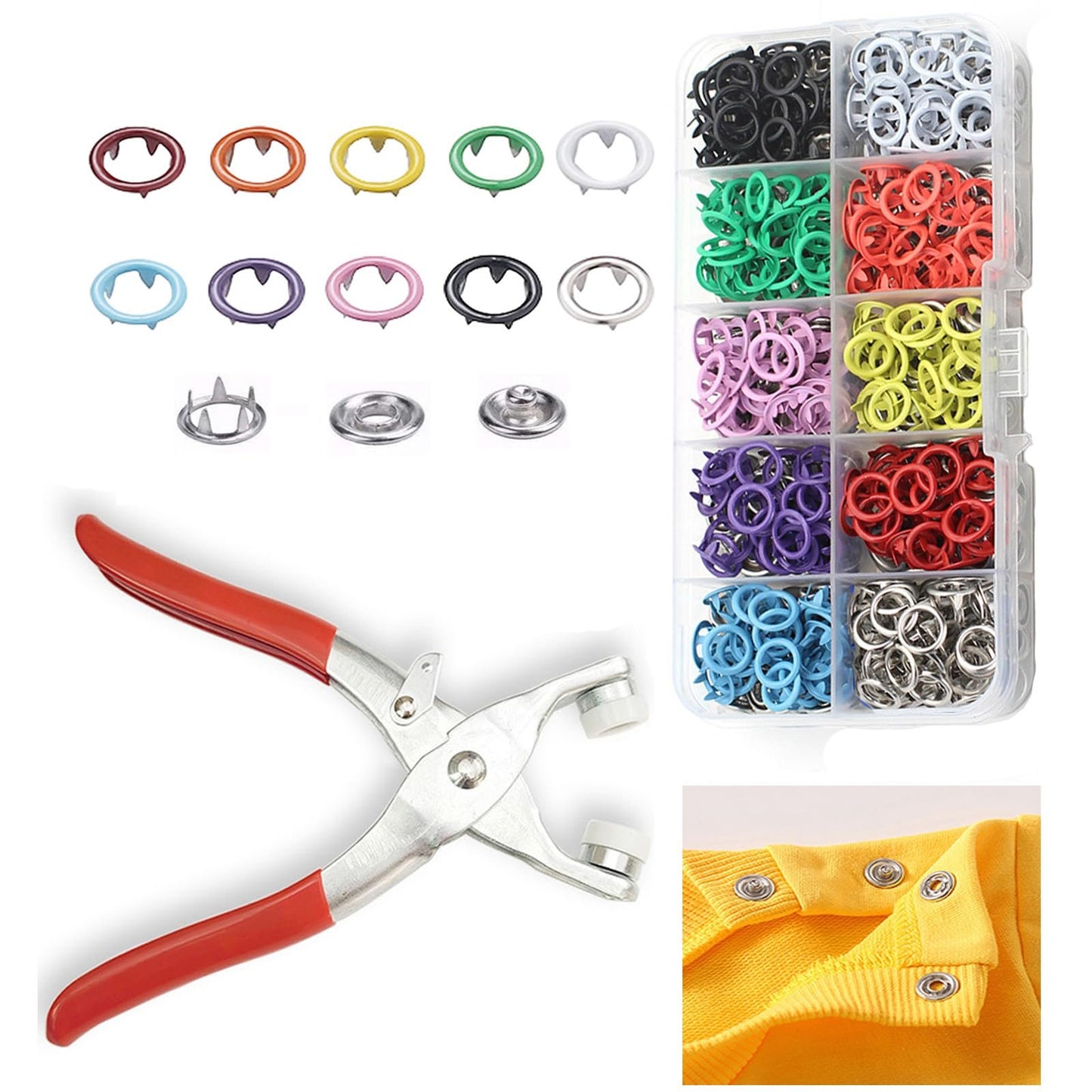🔥HOT SALE 49% OFF✨100 pcs Invisible Colored Metal Buckle & Manual Pressure Pliers Kit