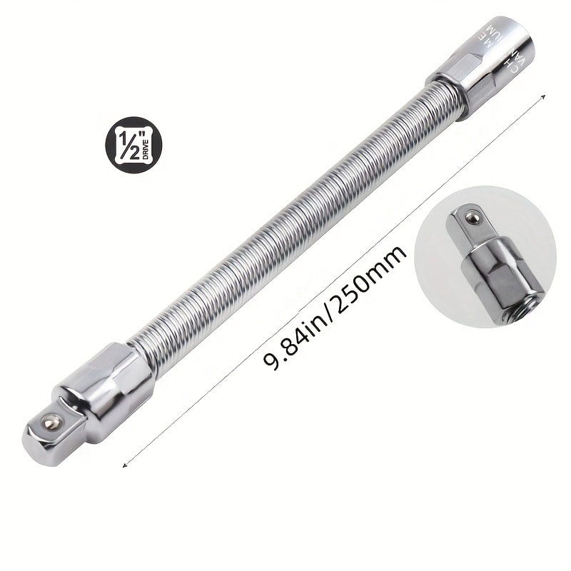 1/2 Inch 35cm Multifunctional Socket Wrench Set - 3 Bendable Shafts