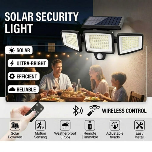 💡Outdoor  Solar 3 Heads Led Wall Lamp Street Lights