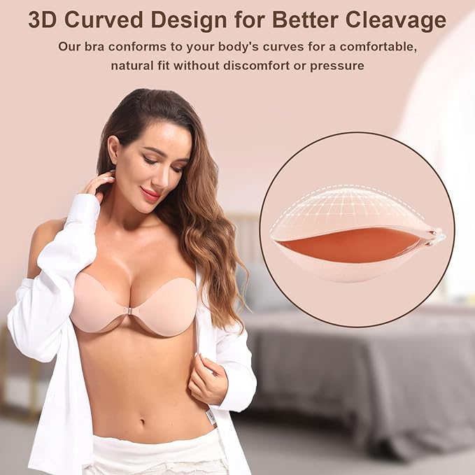 💗BUY 1 GET 1 FREE - 2 PAIRS -🎁Front Closure Adhesive Invisible Push-Up Bra