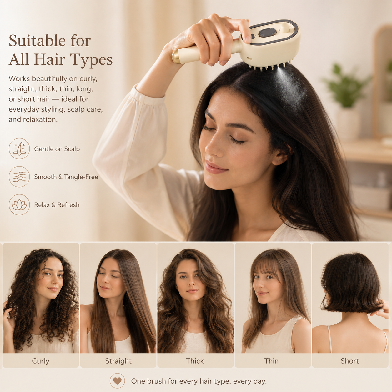 ✨ Electric Spray Air Cushion Massage Comb – Hydrating Scalp Spa Brush for Smooth, Tangle-Free Hair 💆‍♀️💨