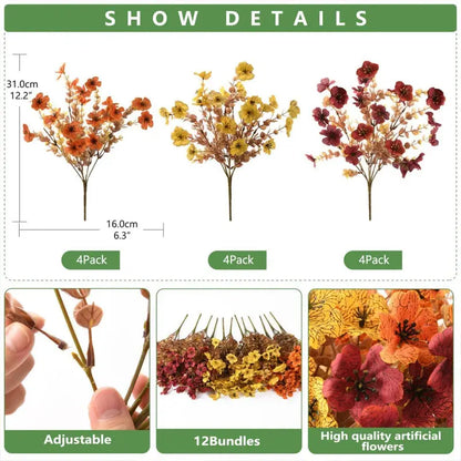 Fall Artificial Flower (6/12/24pcs/set)