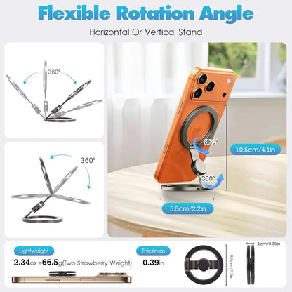 Magnetic Phone Stand & Fidget Spinner – 360° Foldable MagSafe Holder