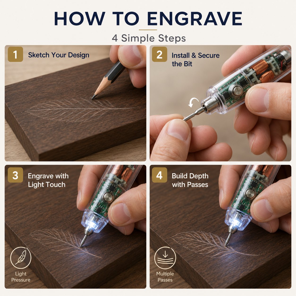 ⚡ Bosch  Mini Cordless Engraving Pen with LED Light🔧