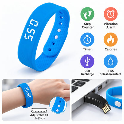 Portable Wrist Activity Tracker | Lightweight Step Counter for Outdoor Workout Sessions