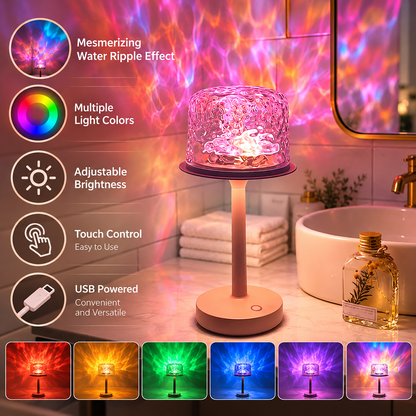 🌊 Aurora Ripple RGB Table Lamp – 16 Colors & Remote Control