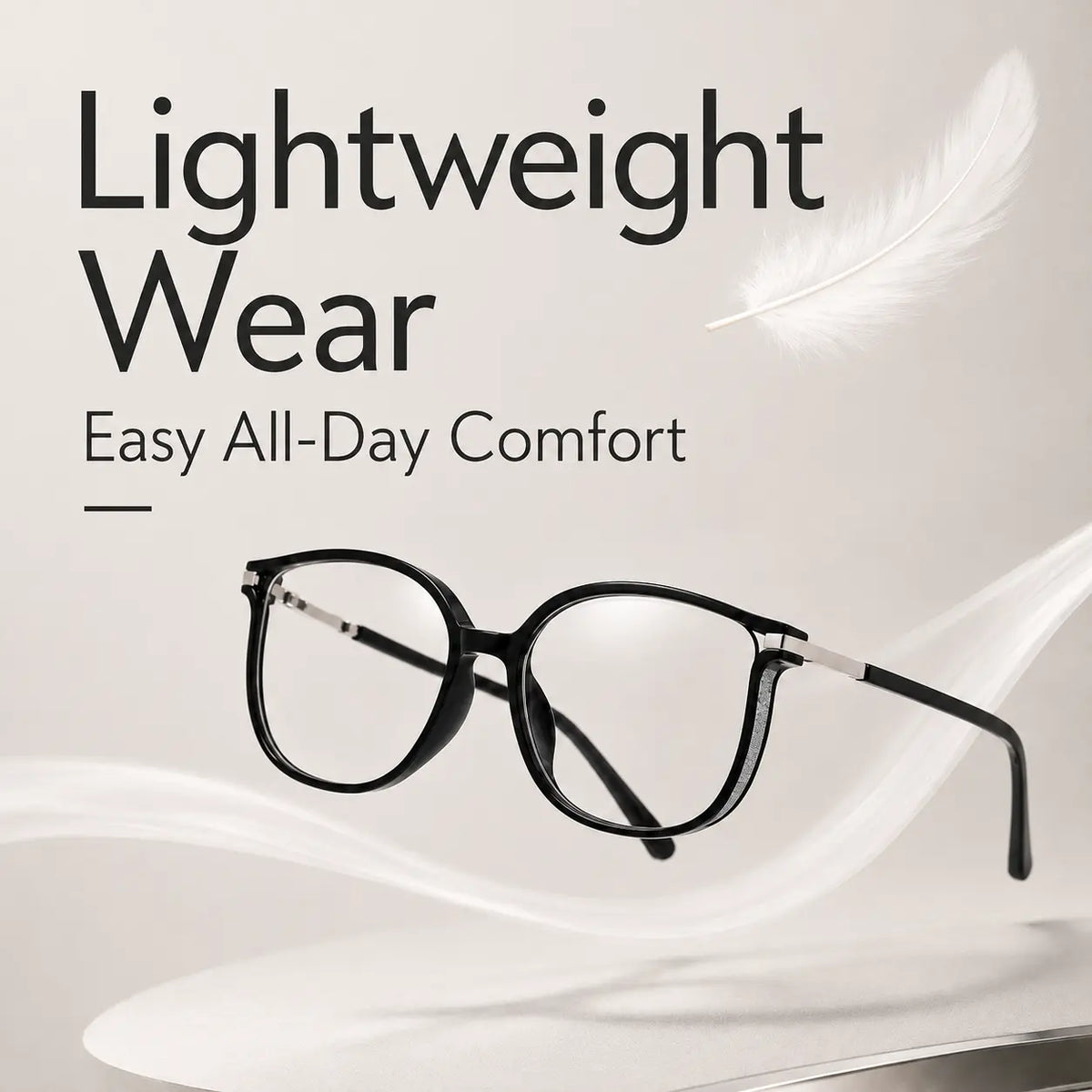 Unisex Daily Wear Semi-Rimless Metal Frame Blue Light Blocking Glasses - Lightweight, Comfortable, Photochromic PC Lenses
