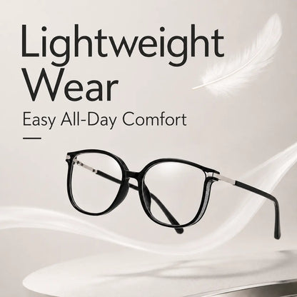 Unisex Daily Wear Semi-Rimless Metal Frame Blue Light Blocking Glasses - Lightweight, Comfortable, Photochromic PC Lenses