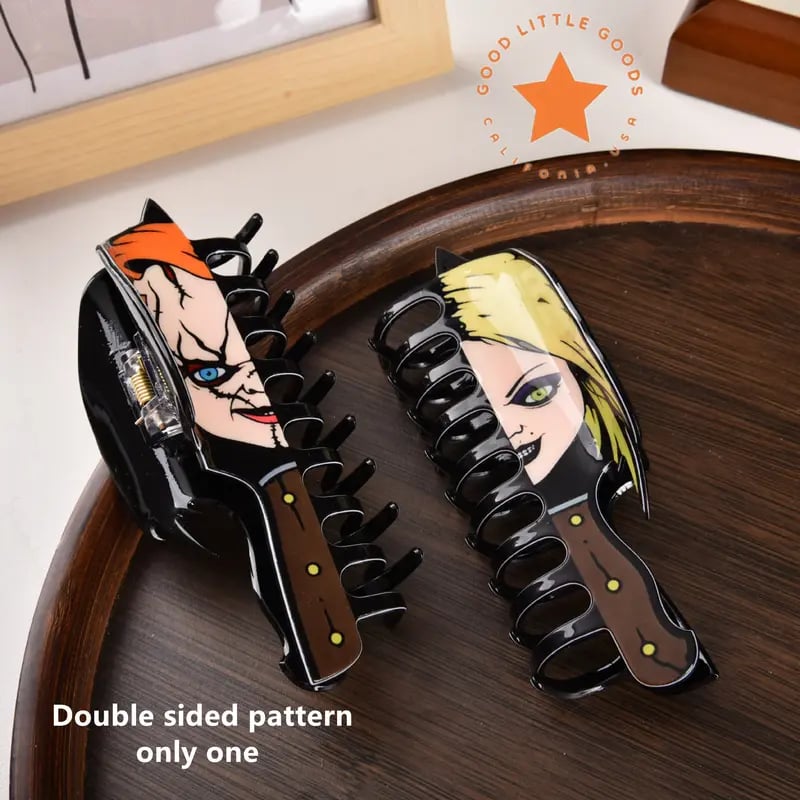 🎁Last Day Promotion 49% OFF🔥 Fun Horror Character Double-Sided Plastic Claw Hair Clips