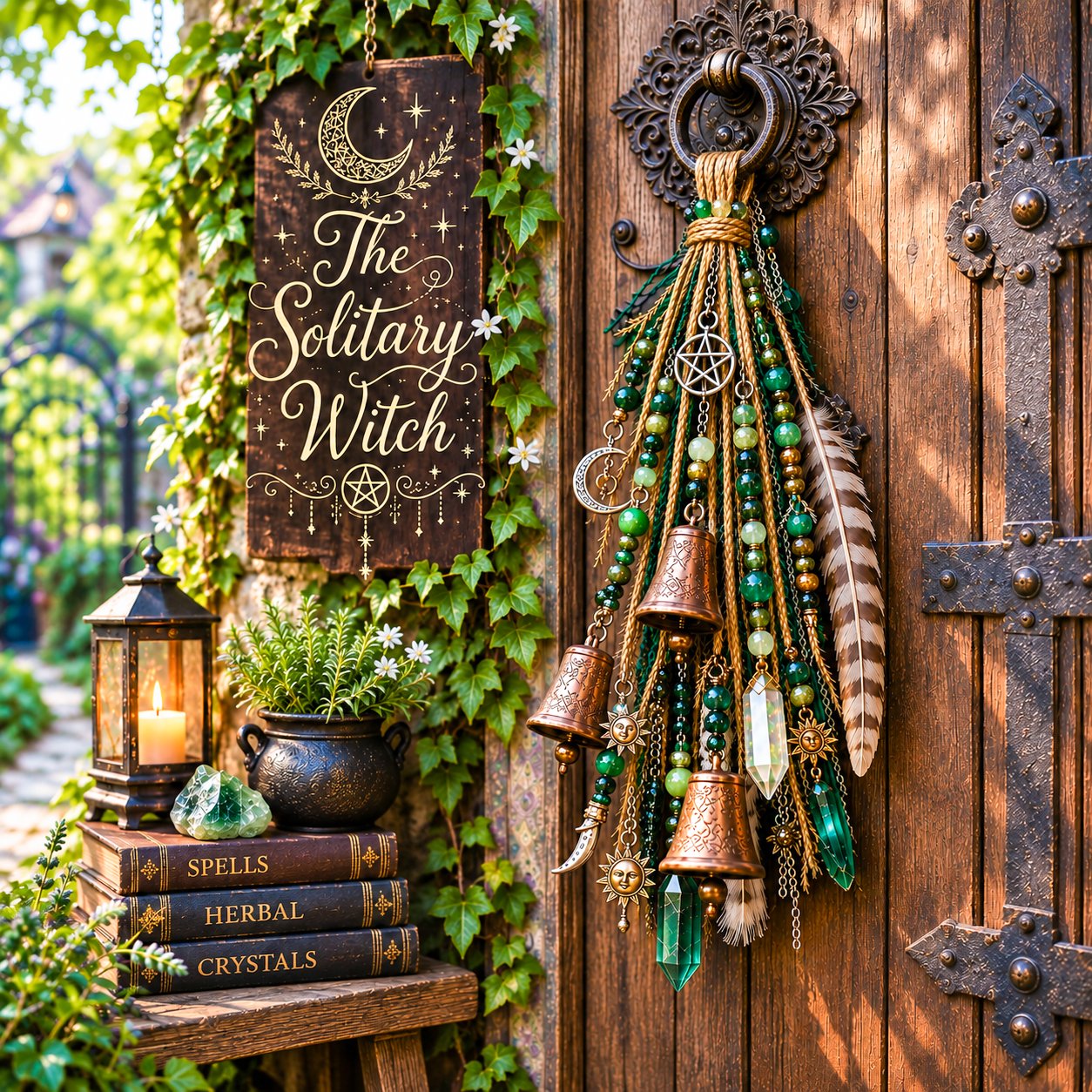 🔮Witchy Door Charm | Bells, Crystals & Celestial Hanging Decor🔮