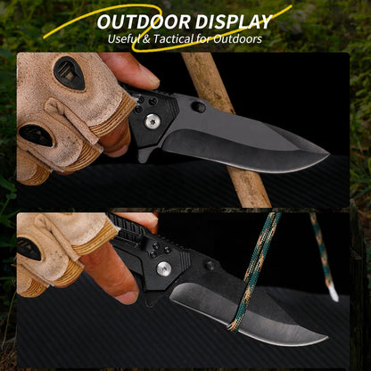 Durable Steel, Compact Power – Your Ultimate Outdoor Folding Knife!