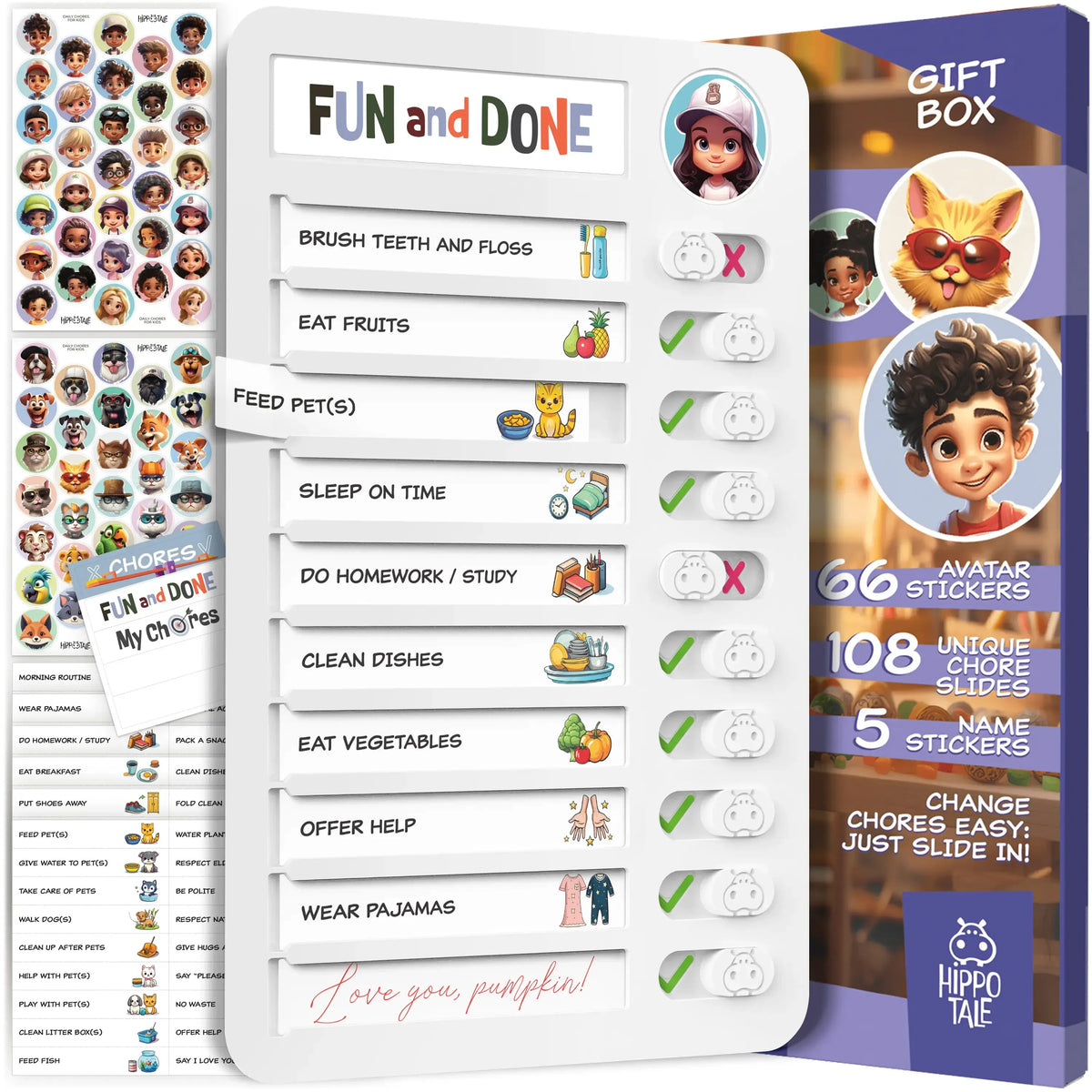 Magnetic Kids Daily Routine Chore Chart, Visual Task Board with Stickers & Icons, Autism & ADHD Kids Routine Tool