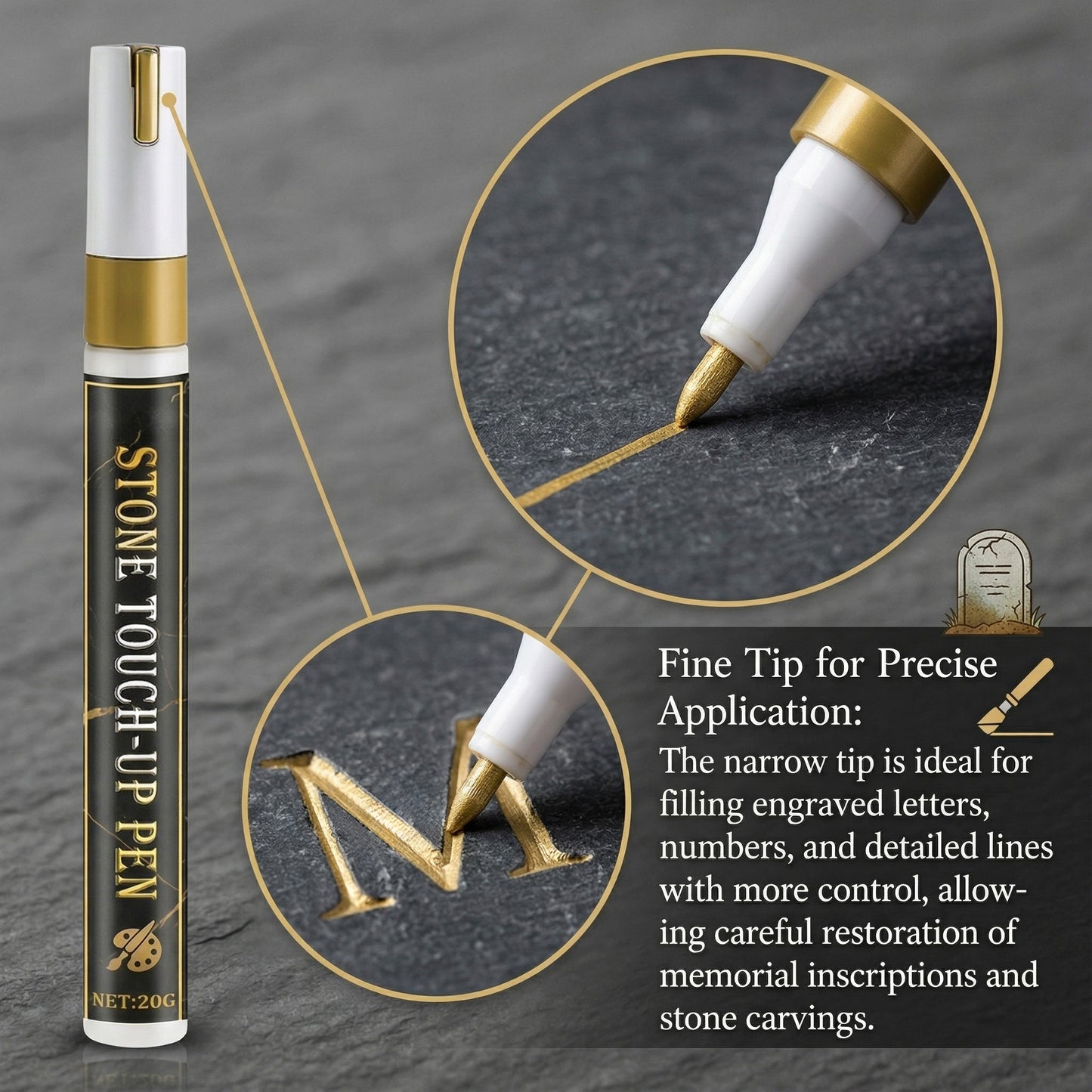 Gold Engraving Marker – Restore Faded Inscriptions with Care ✨