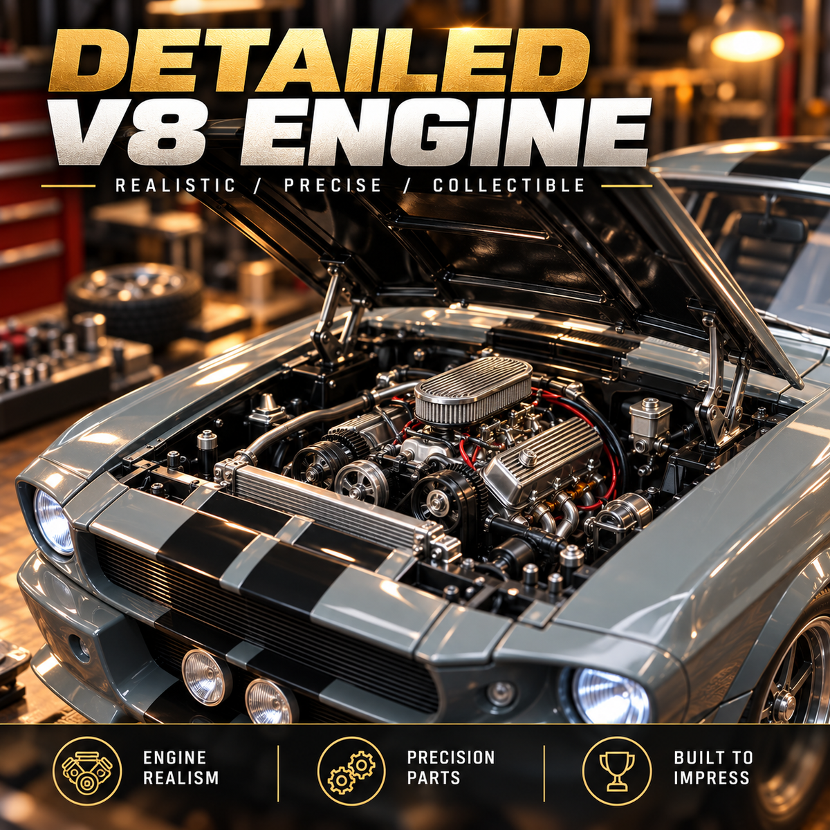 🔥LAST DAY 50%🏎️ 1967-Inspired GT500 Fastback DIY Model Car Kit – Build & Display!!!