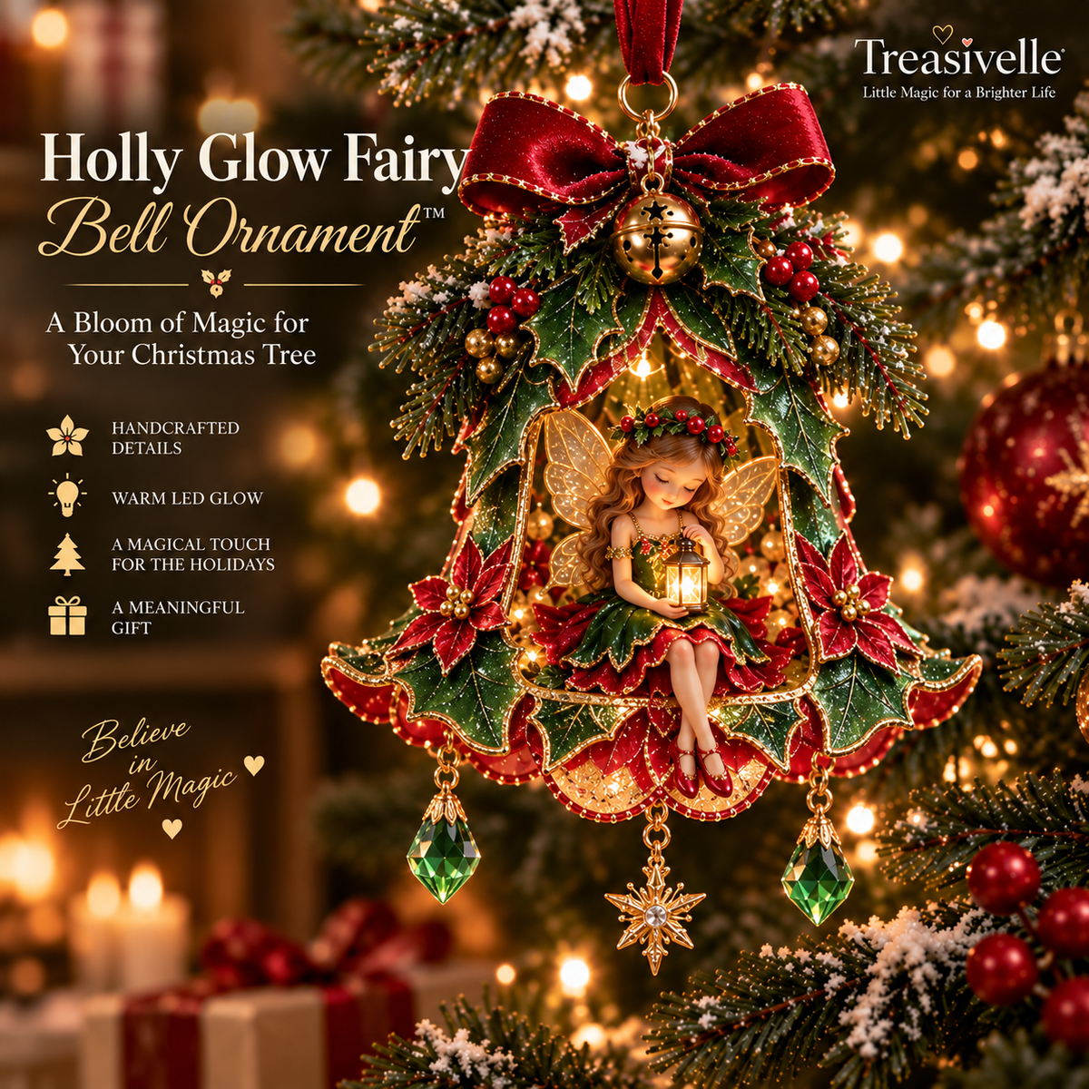 🧚‍♀️✨ Enchanted Fairy Bell Christmas Ornament