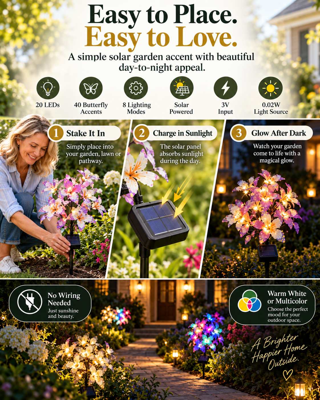 🦋✨ 50% OFF – Solar Butterfly Garden Lights | Beautiful by Day, Magical After Dark