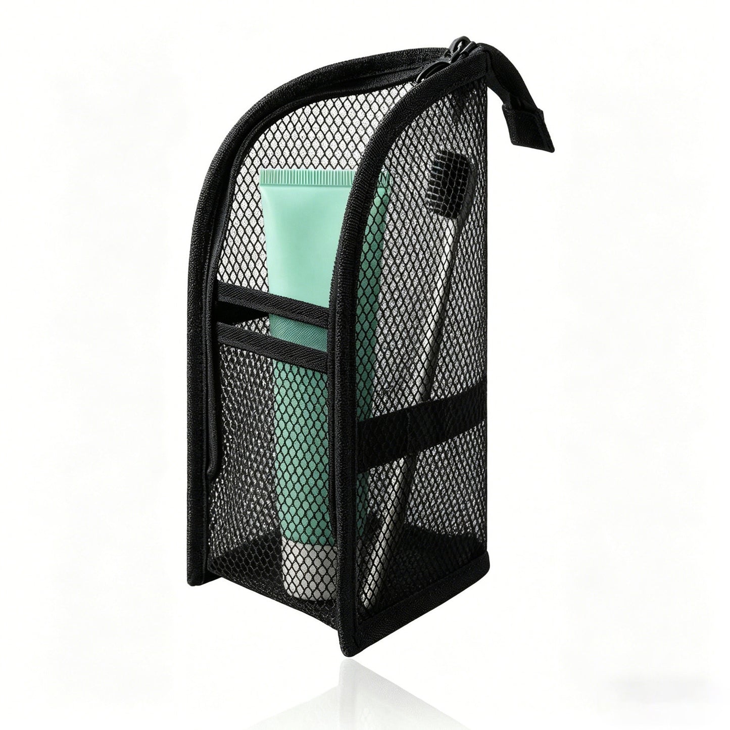 Portable Quick-Dry Mesh Toiletry Bags – Hanging Travel Organizers with Toothbrush Slots
