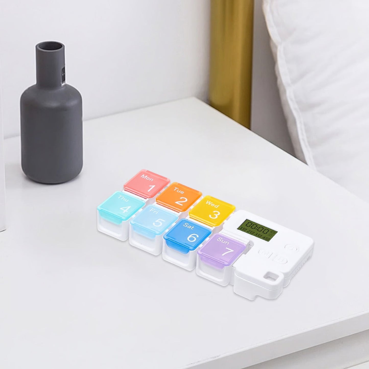 Noomoriey™ 7-Day Weekly Pill Box with Alarm Reminder👩‍⚕️🌈