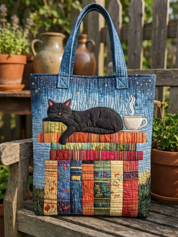 ✨ Boho Dreamcatcher Quilted Tote Bag – 3D Embroidered Feather Design, Spacious Everyday Carryall
