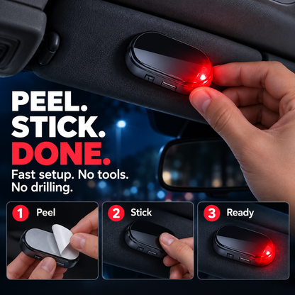 Solar-Powered Anti-Theft Car Alarm & Warning LED Light 🚨