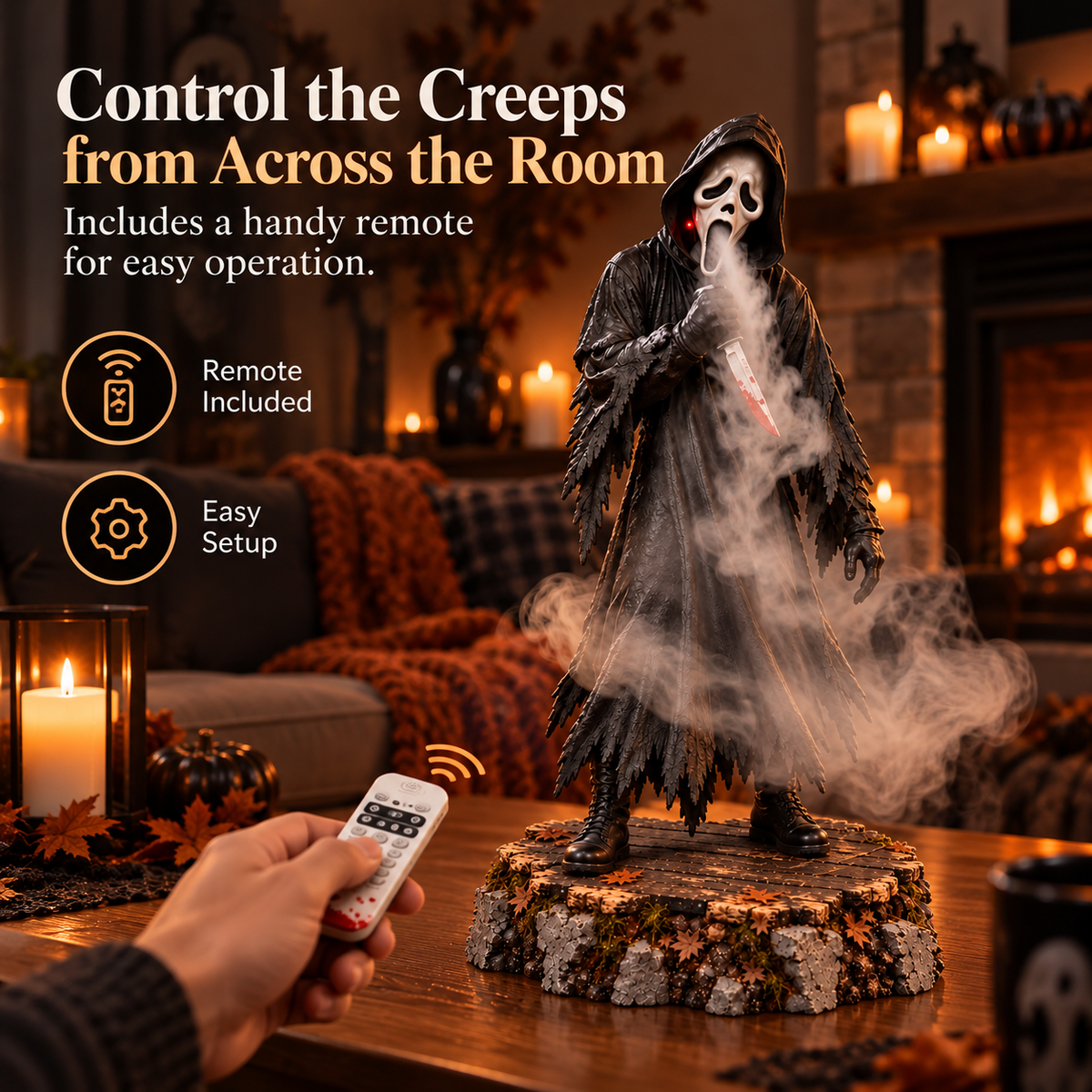 👻Ghostly Reaper Mist Humidifier – Spooky Halloween Décor with Remote 🎃