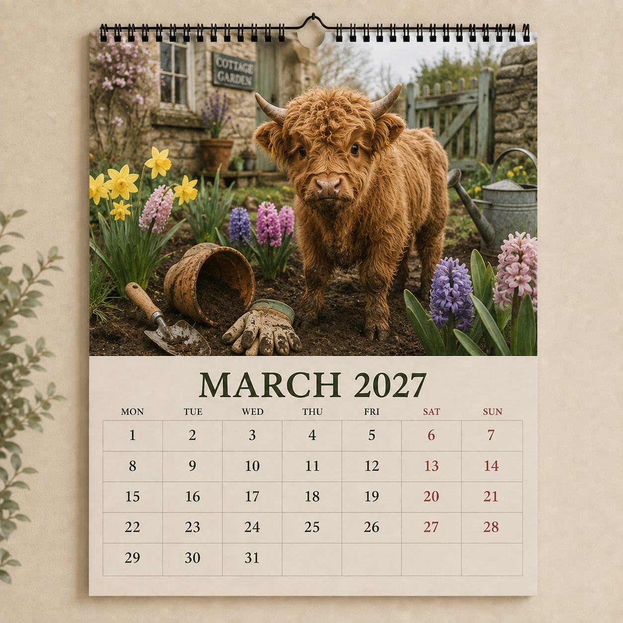 🐮 2027 Highland Cows Seasons Calendar