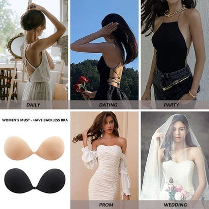 Front Closure Adhesive Invisible Push-Up Bra 2 pcs
