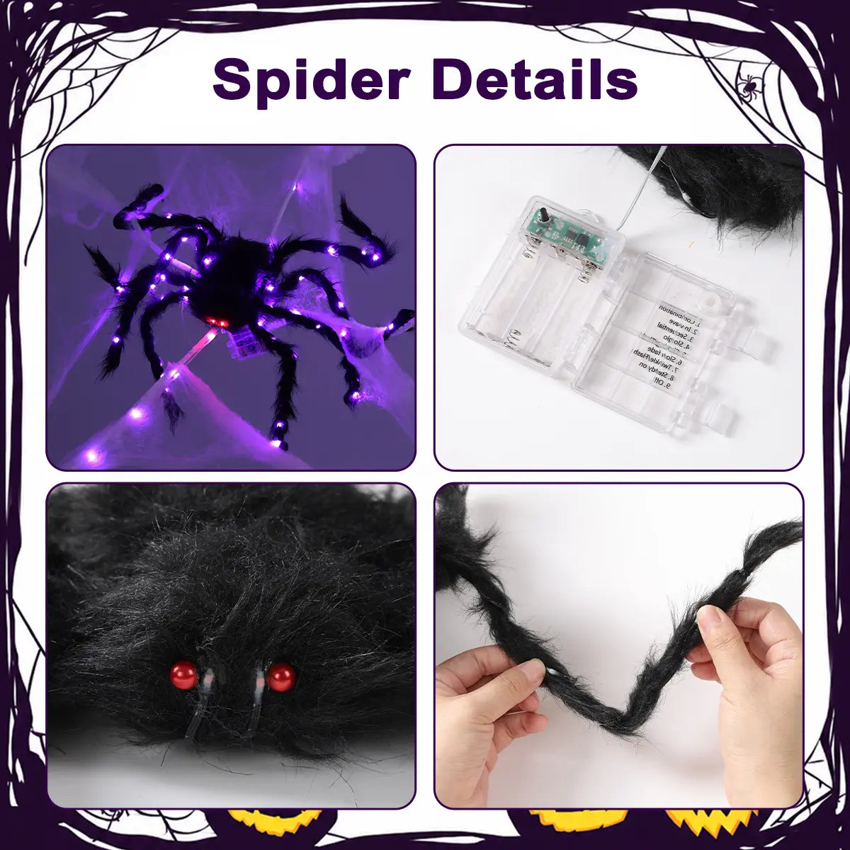 🎃🔥 Halloween Hot Sellers 👻🕷️Halloween glowing spider web lights--🥰