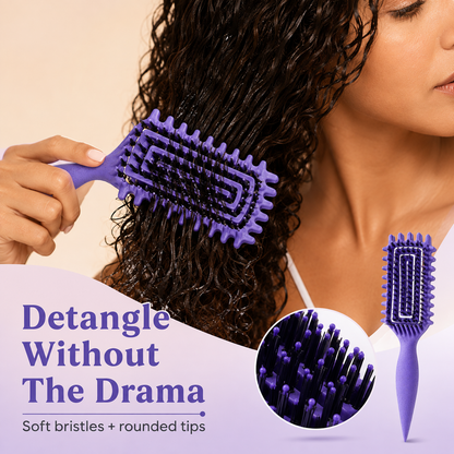 🌀 Defined Curl & Volume Styling Hair Brush – 3-Side Clumping & Detangling Brush ✨