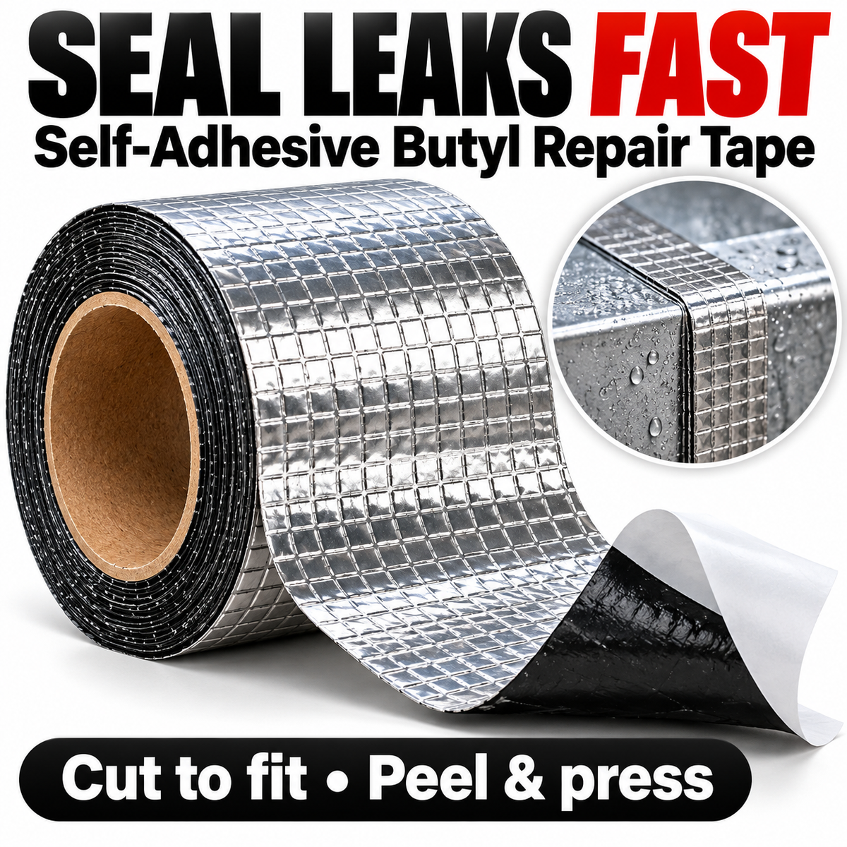 Heavy-Duty Butyl Waterproof Repair Tape – Strong Adhesion, Easy Peel-and-Stick Sealing