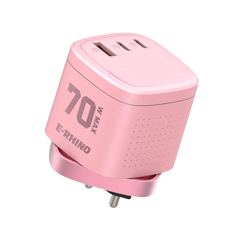 🔥Global Travel Charger (70W, 3-Port, GaN, Integrated Rotary Plug)