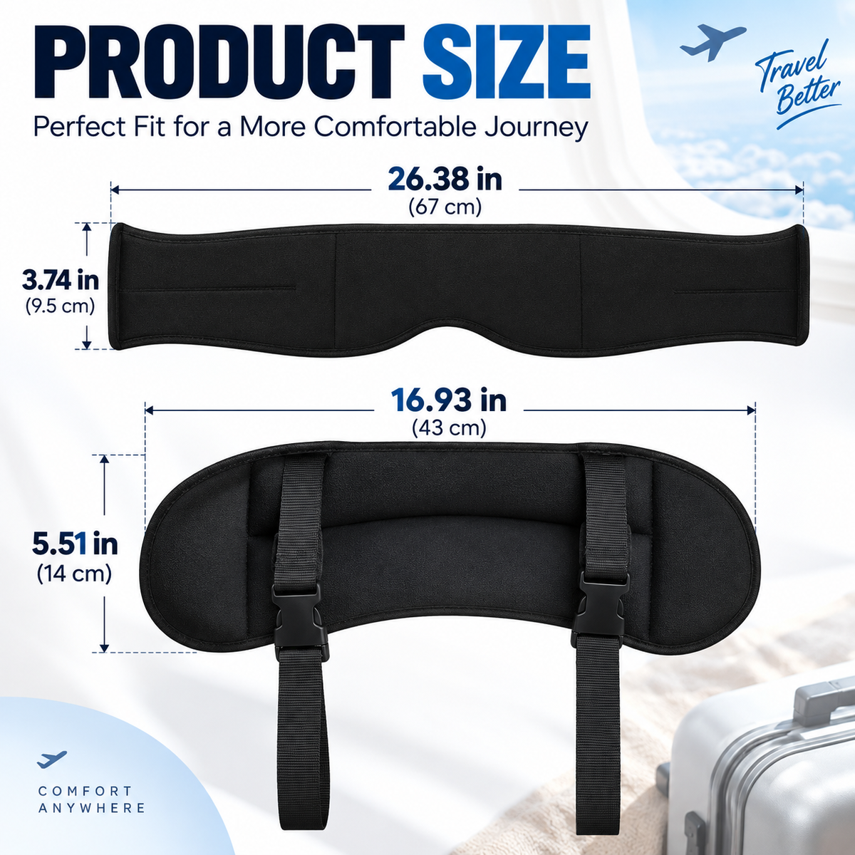 All-in-One Travel Neck Pillow, 3D Sleep Mask & Chin Support Set ✈️