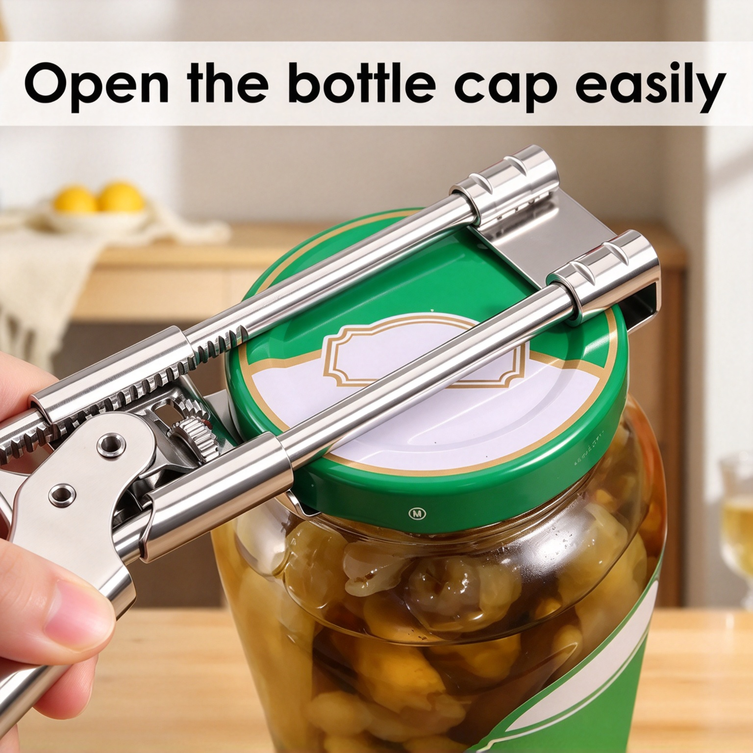 Adjustable stainless steel jar and bottle opener - product image 10