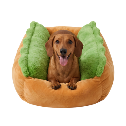 🌭 Hot Dog Dog Bed – Cute Plush Pet Sofa for Small Dogs & Cats