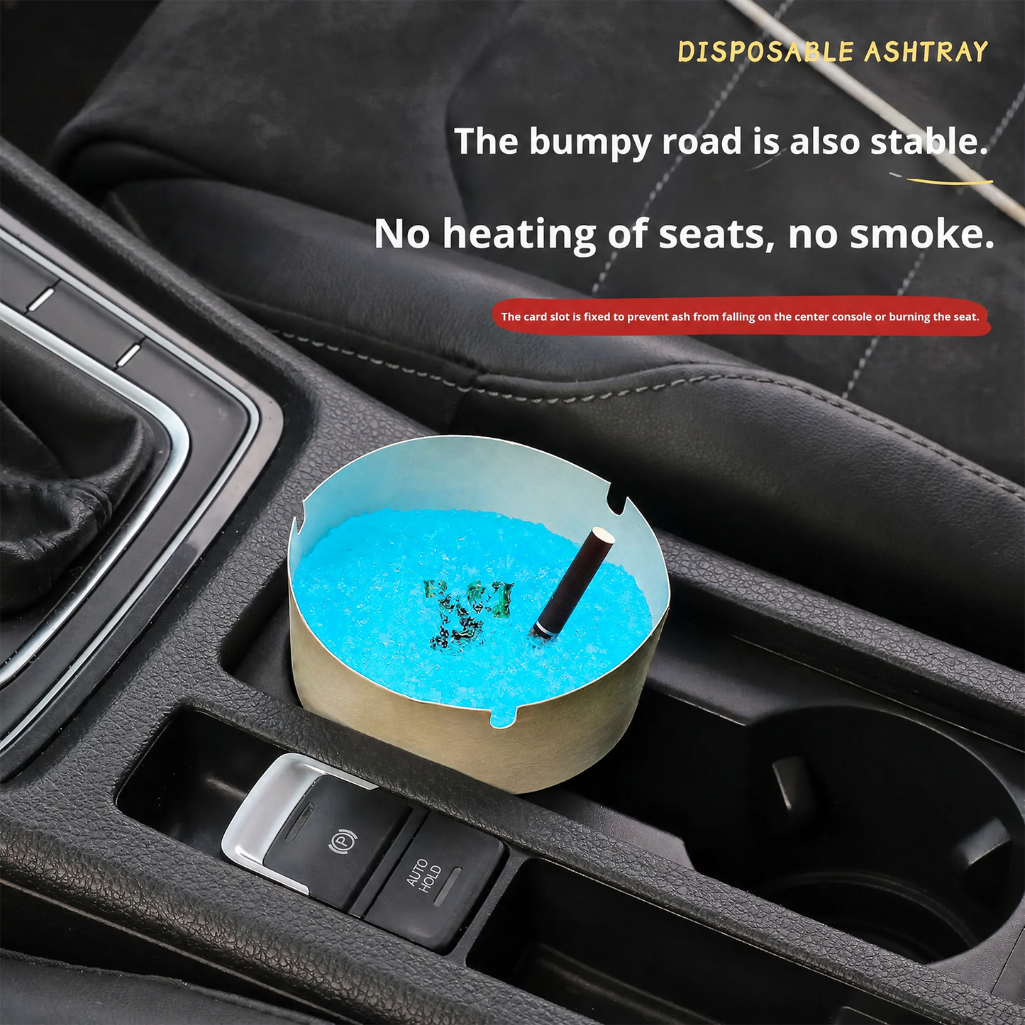 Disposable Ashtray 25-Pack, Portable & Eco-Friendly Paper Ashtrays with Deodorizing Smokeless Gel, for Indoor Outdoor Use, Travel, Car Cup Holder, Parties and Camping