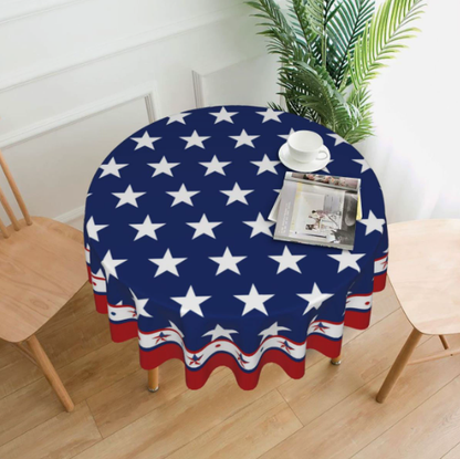 Patriotic Starburst Round Tablecloth