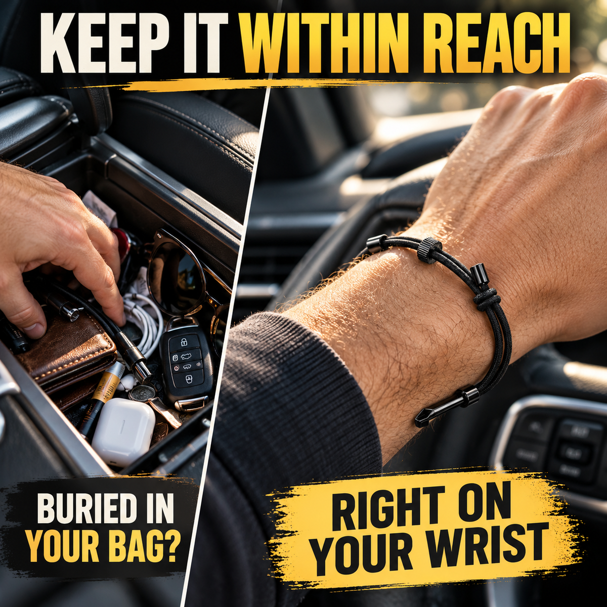 🎁 BUY 1 GET 1 FREE | Emergency Escape Bracelet – Discreet Glass Breaker & Hidden Self-Rescue Tool