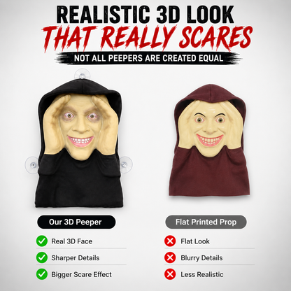 👻 Peeping Face Window Prank Prop – Realistic Halloween Suction Cup Scare Decoration
