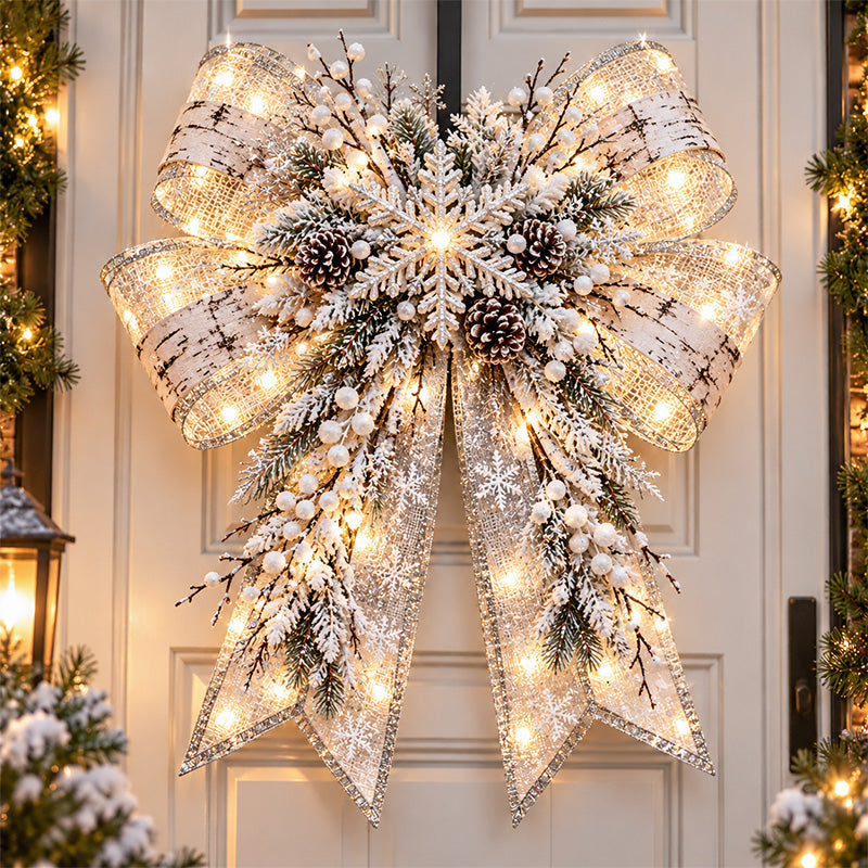🎀🎄Big & Bright Holiday Bows – A Glowing Christmas Welcome