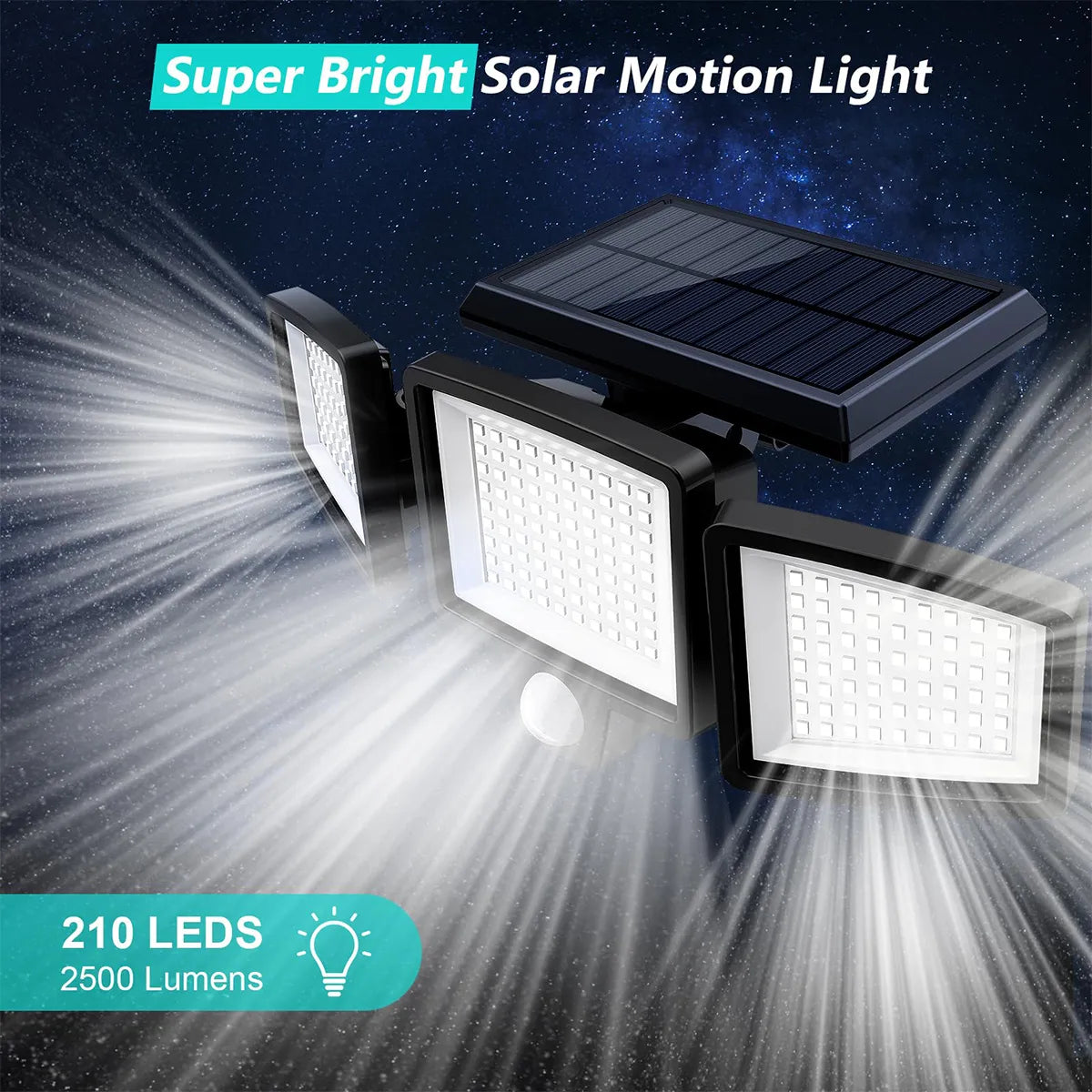 💡Outdoor  Solar 3 Heads Led Wall Lamp Street Lights