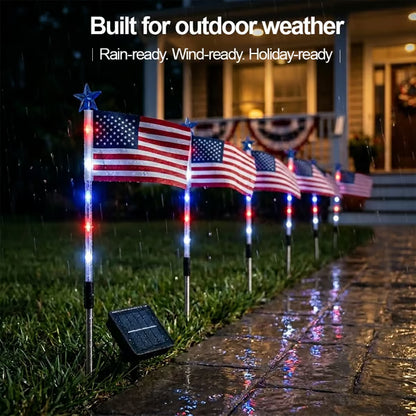 🔥250th Independence Celebration: 49% OFF🔥8 Solar American Flag Pathway Lights💫