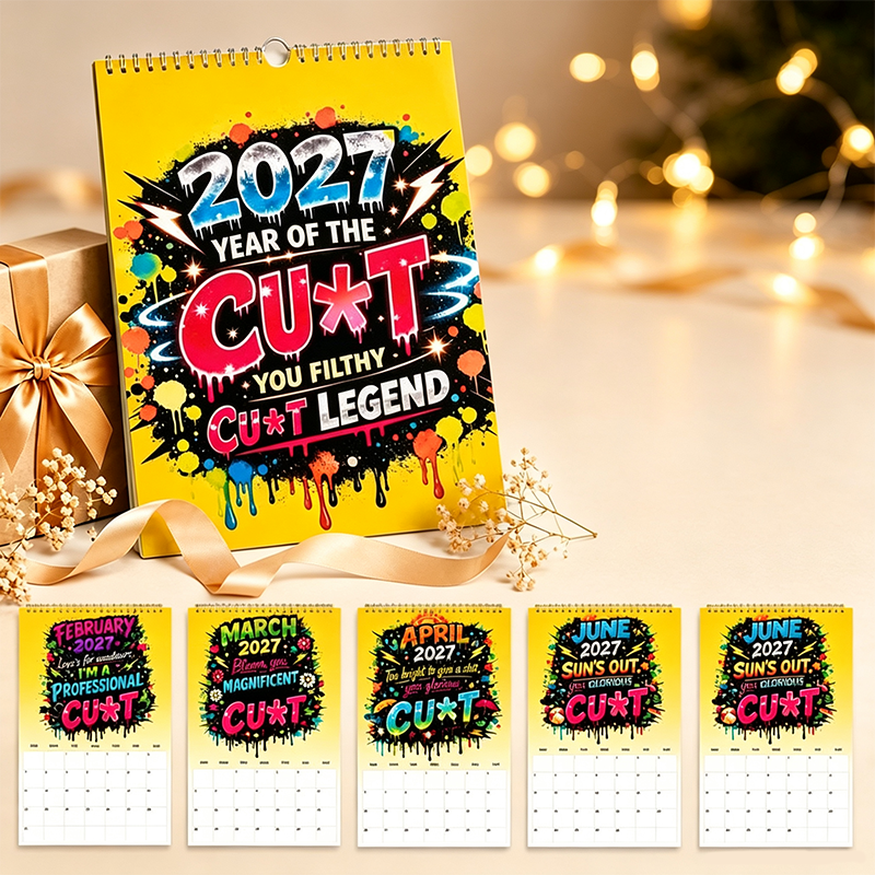 💥Early Bird Sale — 50% OFF🎁2027 Year of the Cu*t Wall Calendar – Bold Graffiti Humor Calendar📆🌟