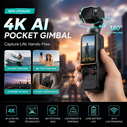 Xtra MuseTM Pro — 2.5K AI Pocket Camera with 180° Rotating Lens