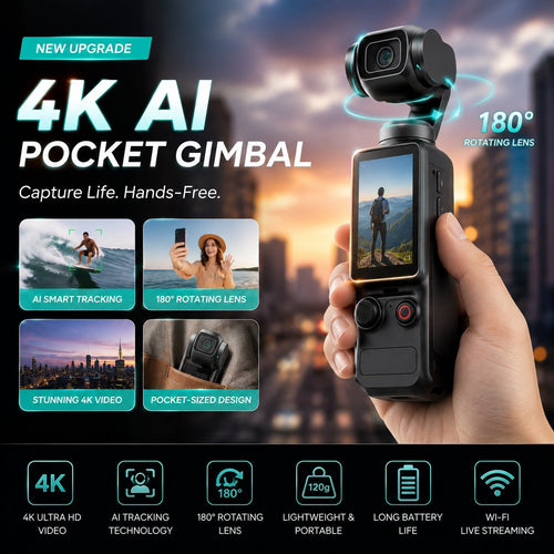 Xtra MuseTM Pro — 2.5K AI Pocket Camera with 180° Rotating Lens