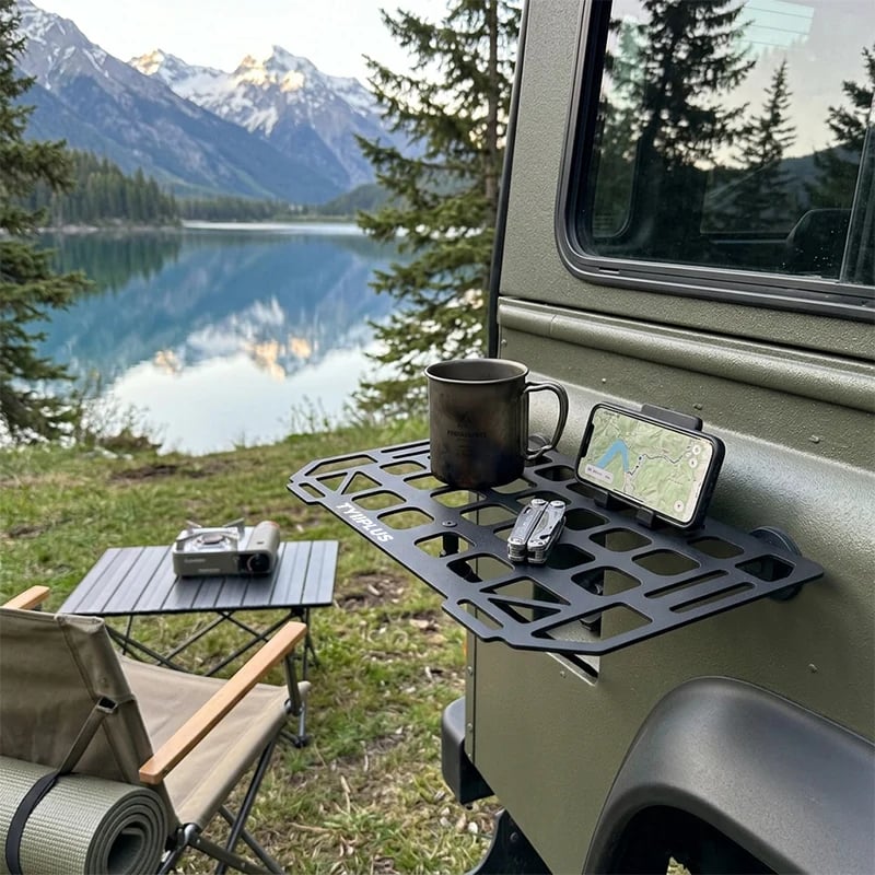 Rugged Magnetic Vehicle Table | Portable Camping Table with Mesh Surface