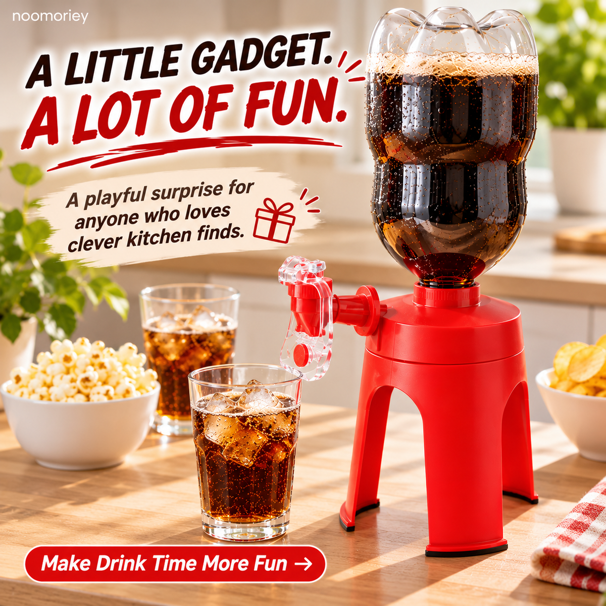 🥤🎉 FizzTap – Upside-Down Soda Bottle Dispenser with Easy-Press Tap