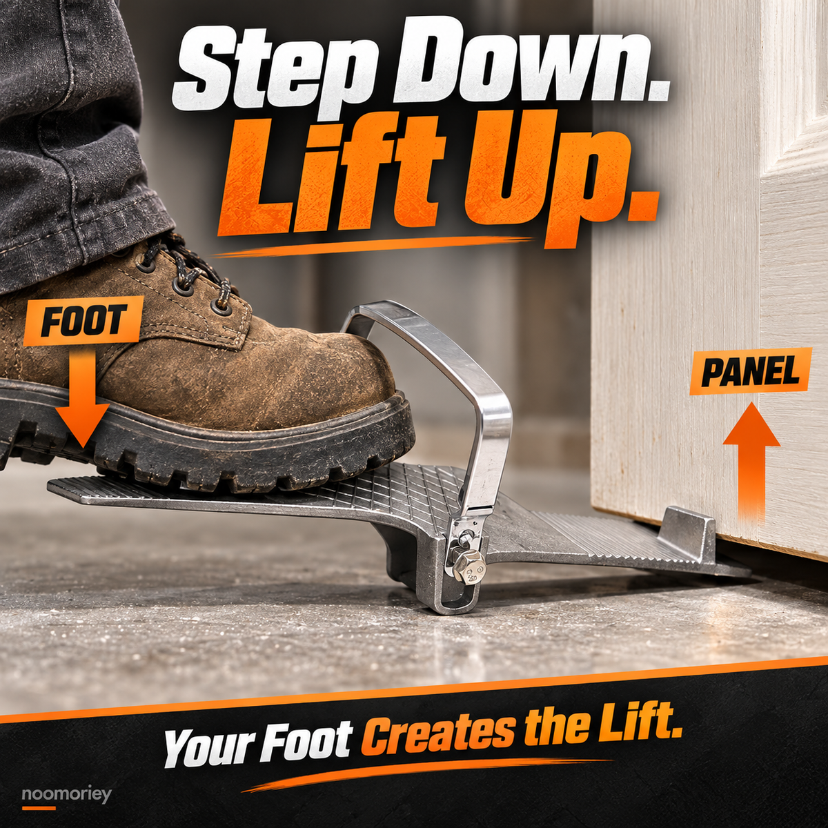 🚪 StepLift Panel Lifter – Foot-Powered Installation Tool